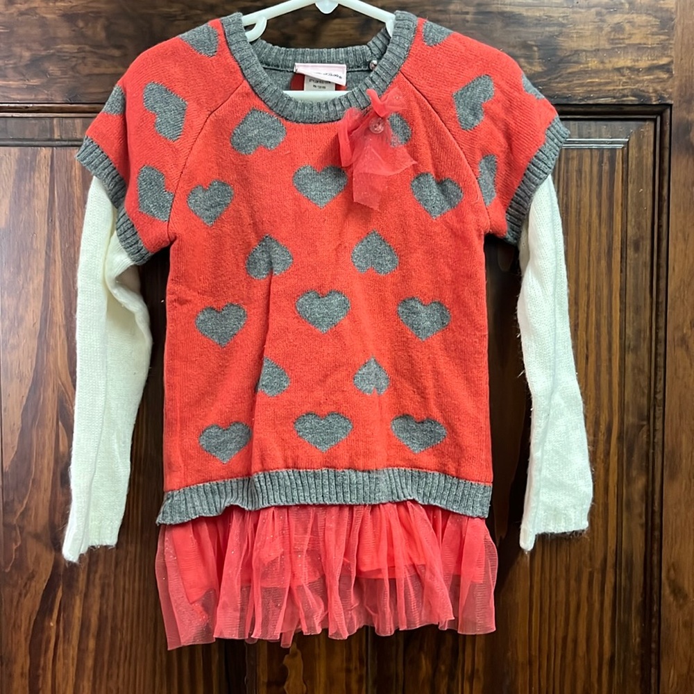 Girls Little Lass Heart Sweater
